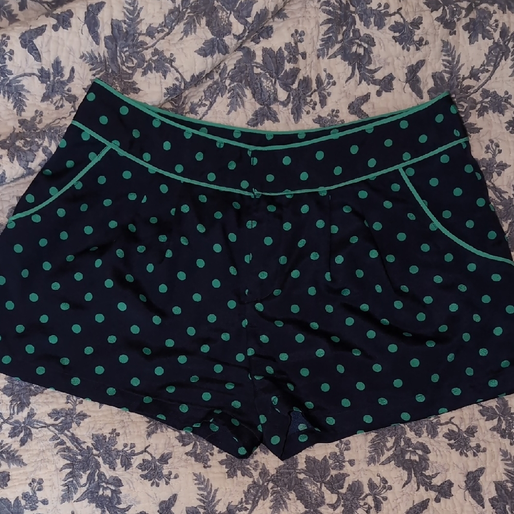 LC Lauren Conrad Navy and Teal Polka Dot Shorts